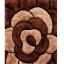 Modern 3D Carved Rose Soft Silky Shaggy Rug in Red, Natural, Charcoal Chocolate Swatch