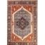 Orient 2529 Traditional Medallion Floral Bordered Rug Hallway in Terracotta, Red, Navy and Cream Swatch