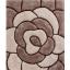 Modern 3D Carved Rose Soft Silky Shaggy Rug in Red, Natural, Charcoal Chocolate Swatch