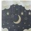 Funny 2101 Kids Rug Soft Blue, Pink Yellow Clouds Moon Stars in the Sky Rug Nursery Carpet Swatch