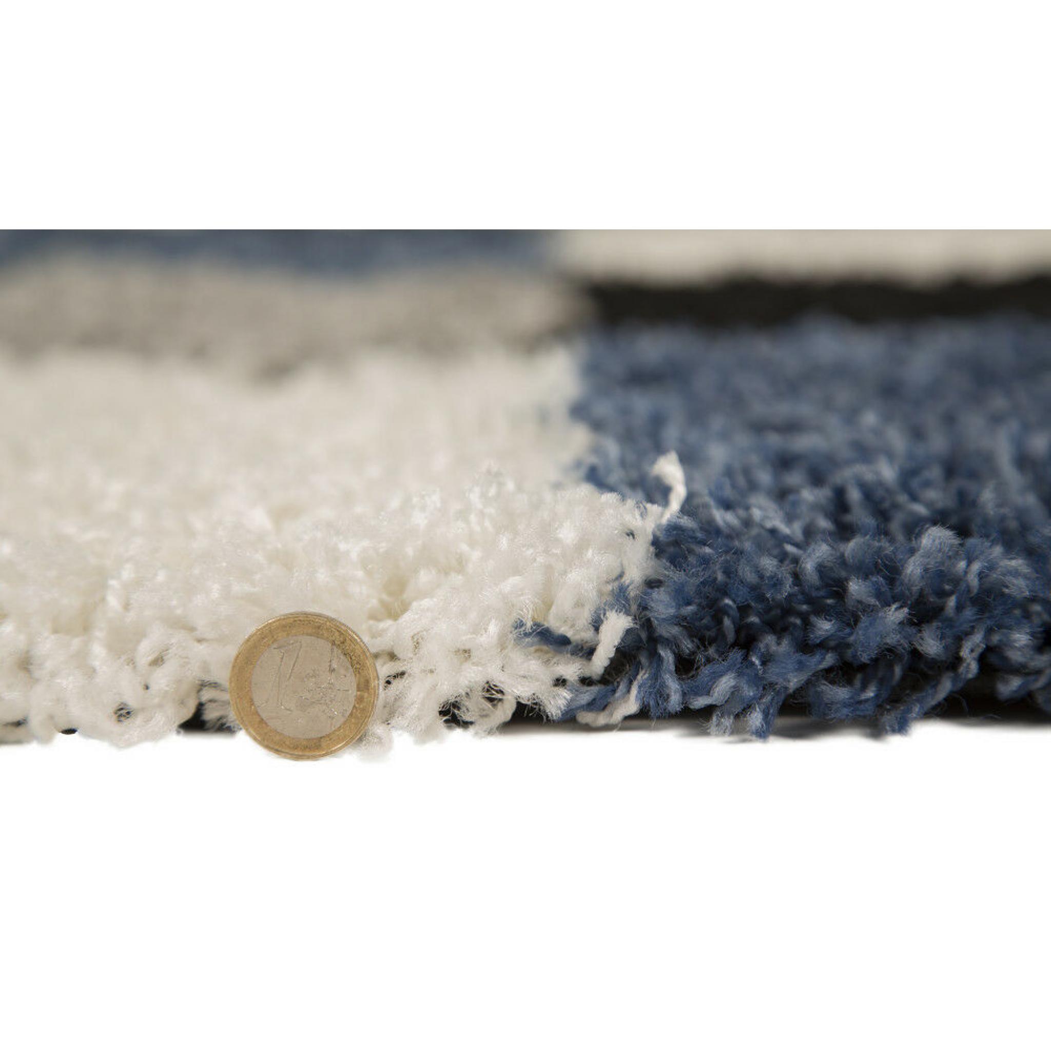 Modern Quality Large Thick Shaggy Blue Grey Rug 160 x 230 cm (5'3"x7'7