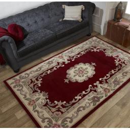 Lotus Premium Aubusson Wool Rug in Fawn Choice of sizes 