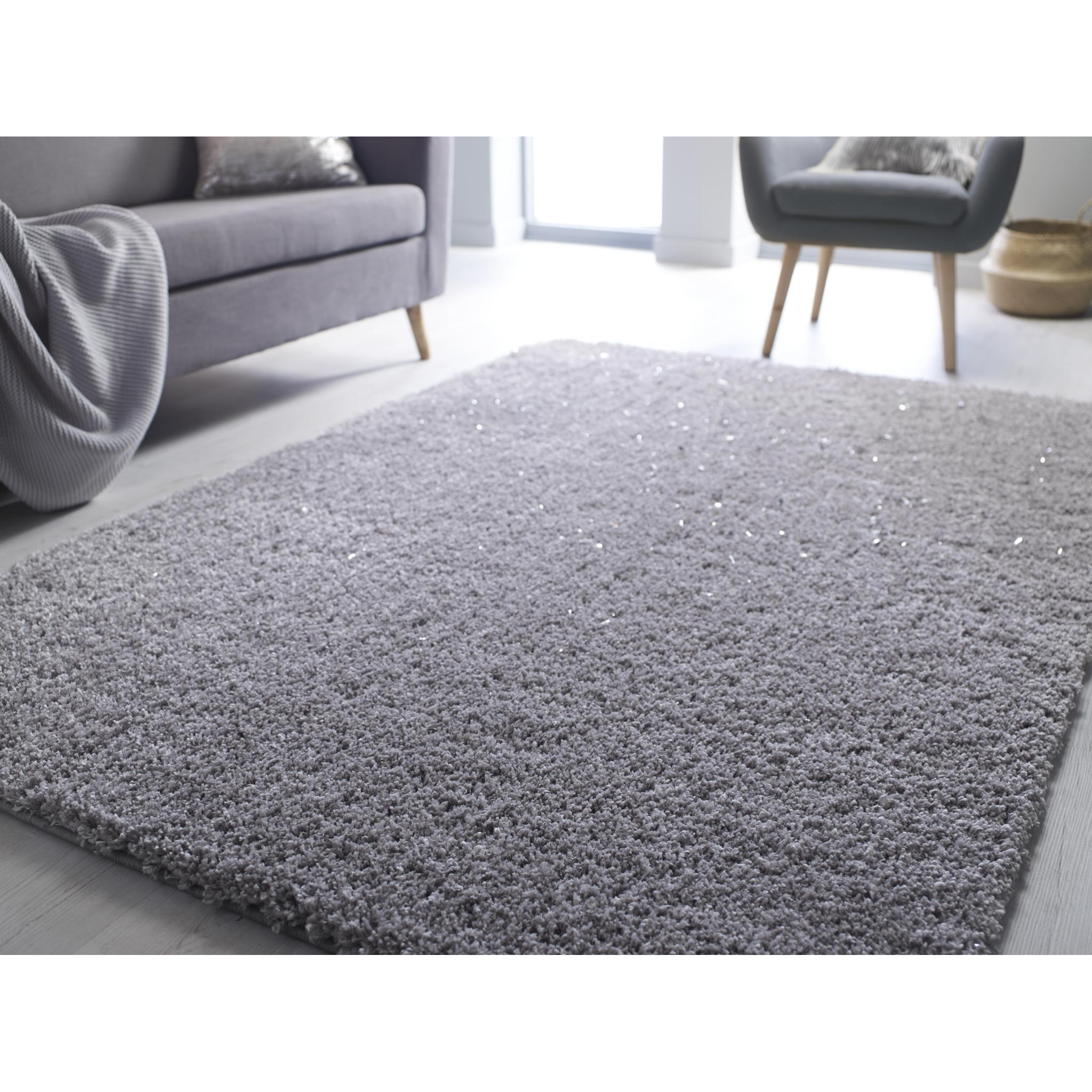 VELOCE LONG PILE QUALITY THICK SPARKLE SHINY SHIMMER SOFT SHAGGY RUG