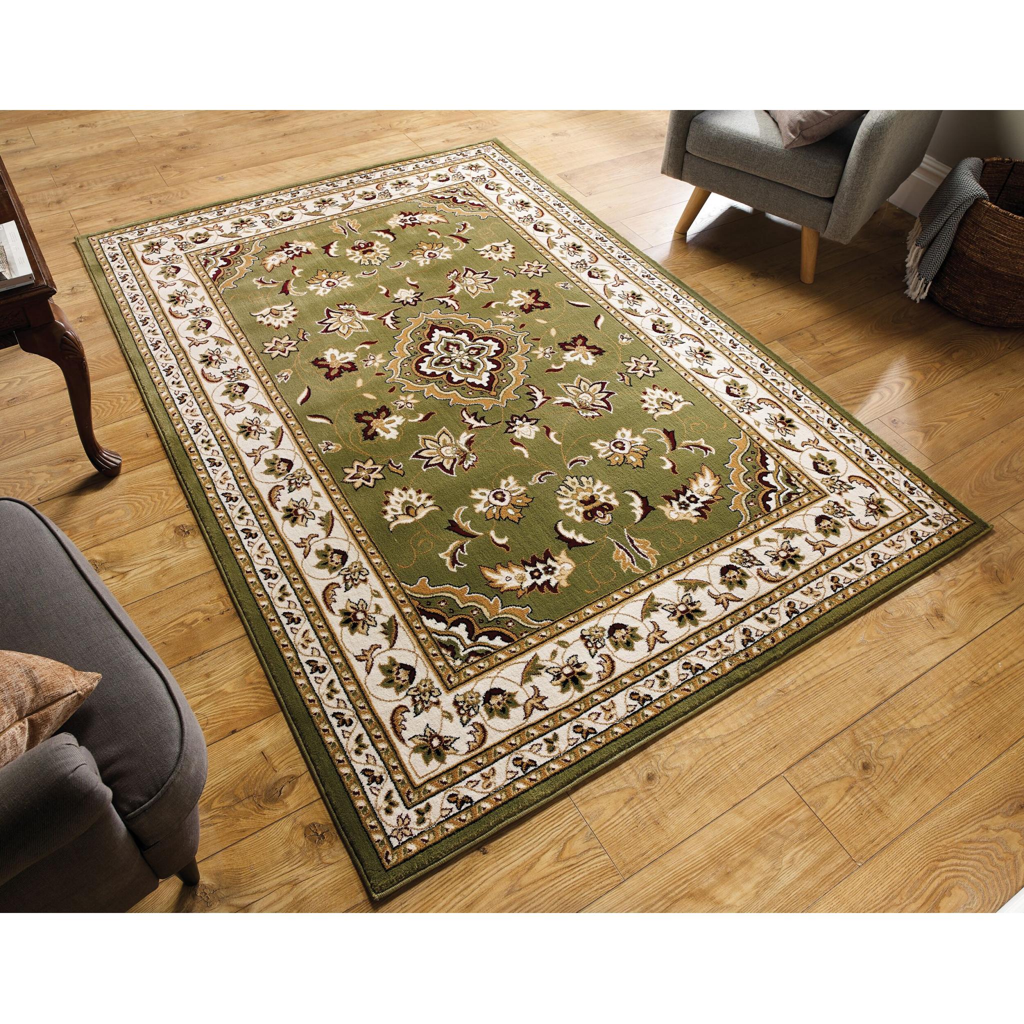 QUALITY TRADITIONAL CLASSIC ORIENTAL BEIGE GREEN RED RUG RUNNER ROUND CARPET 