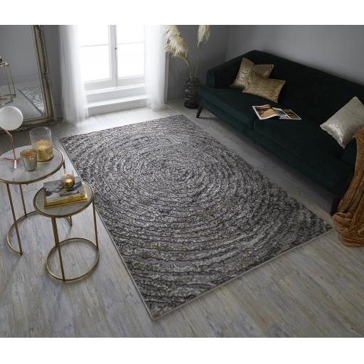 Eris Ursa Modern Abstract Metallic Gold Rug