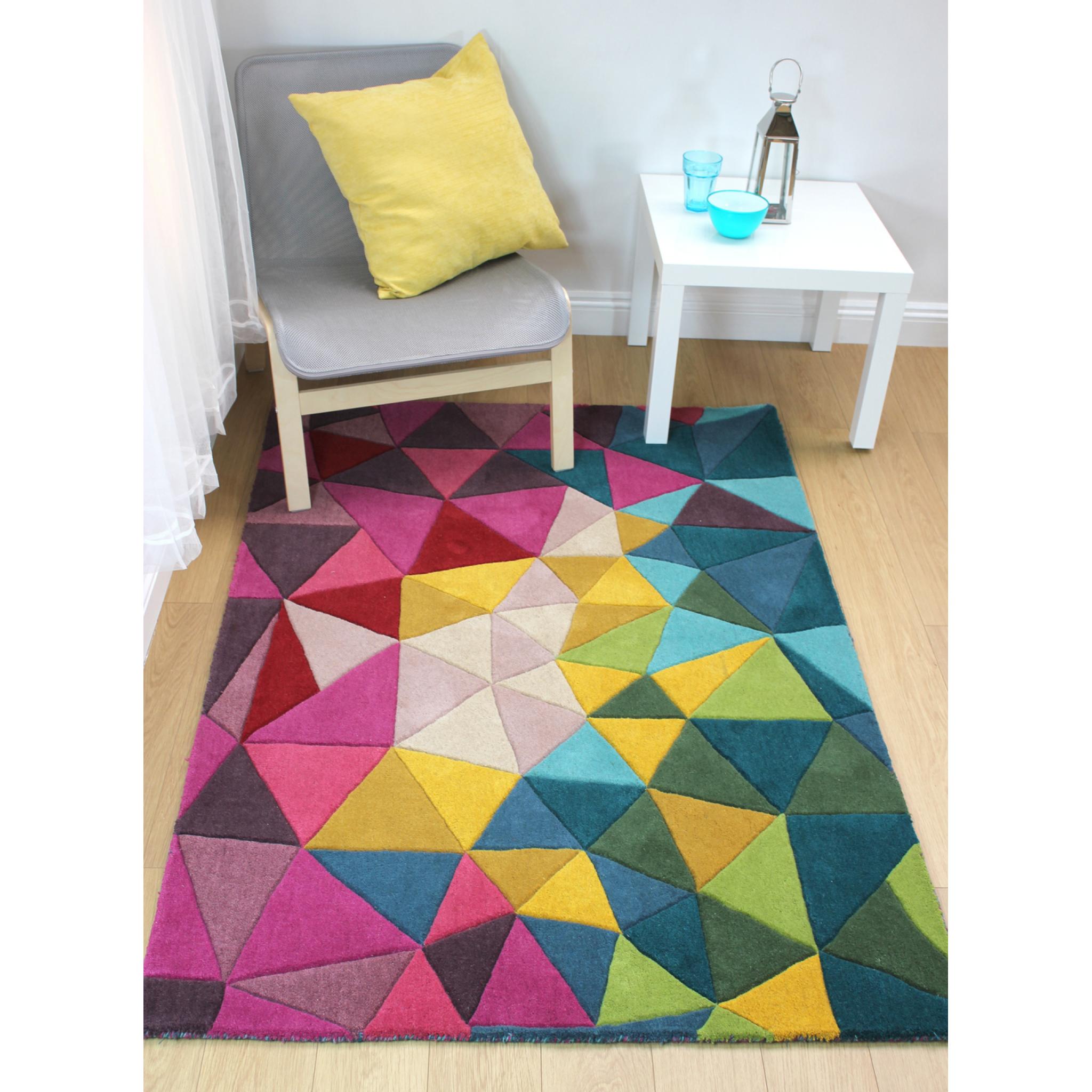 Illusion Falmouth Geometric Multi Colours Wool Rug