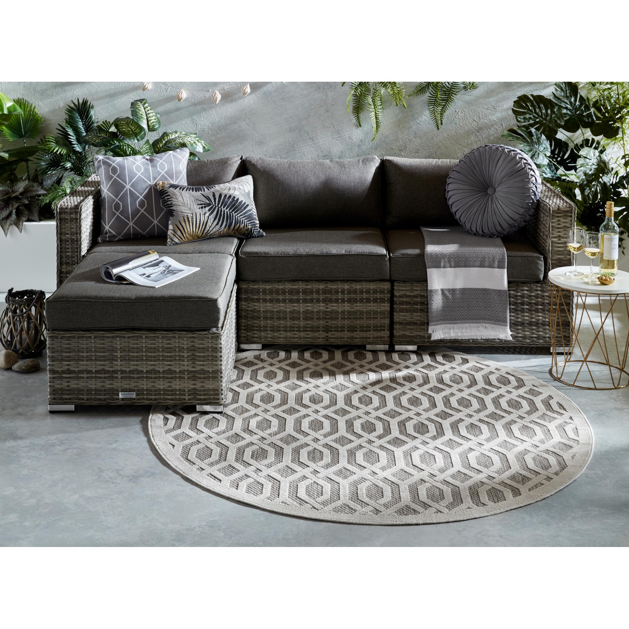 Piatto Mondo Natural Outdoor Indoor Circle Rug 160 X 160 Cm 5 3 X5 3