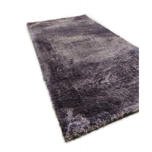 Tranquilty Shaggy Soft Velvet Charcoal Rug in 80 x 150 cm (2'6''x5'0'')