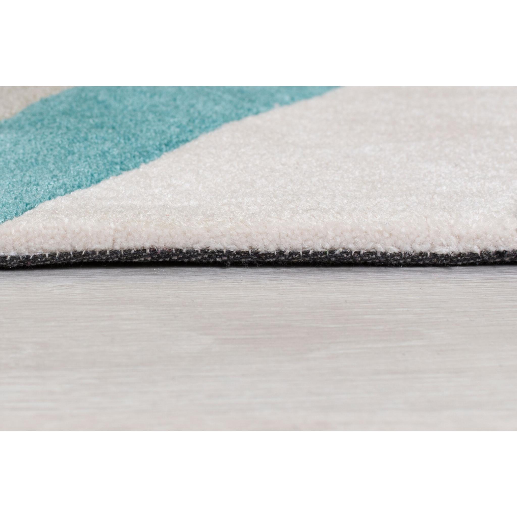 Tampa Daytona Heavy Weight Hand Carved Rug in Grey, Red, Ochre and Teal