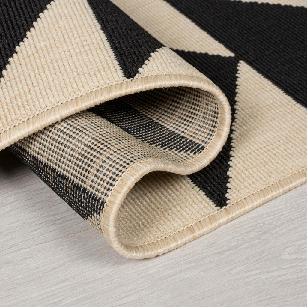 Castille Terni Flatweave Outdoor Indoor Rug in Cream Black 160 x 230 cm