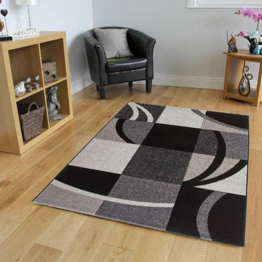 Havanna 421 Modern Squared Design Soft, 5 By 7 Rugs In Cm