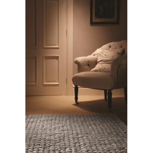 Fusion Luxury Soft Hand Woven Wool Rug in Grey
