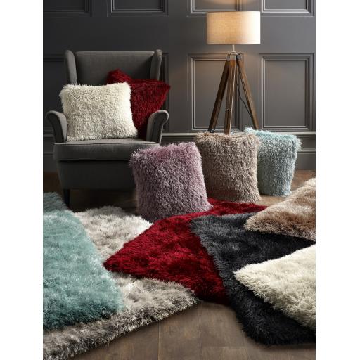 Origins Extravagance Fluffy Plain Cushion in Various Colours 43 x 43 cm (1'4''x1'4'') Square