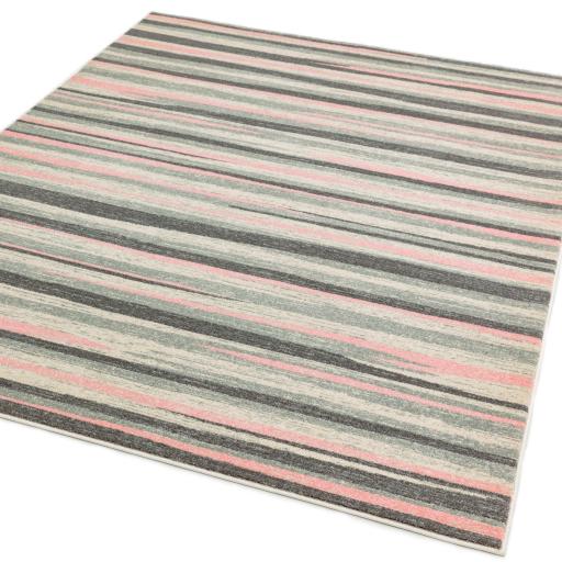 Colt Stripe Pattern Rugs in Mustard and Pink