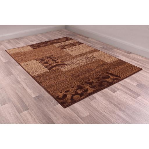 Patch Block Patchwork Design Rug in Amber