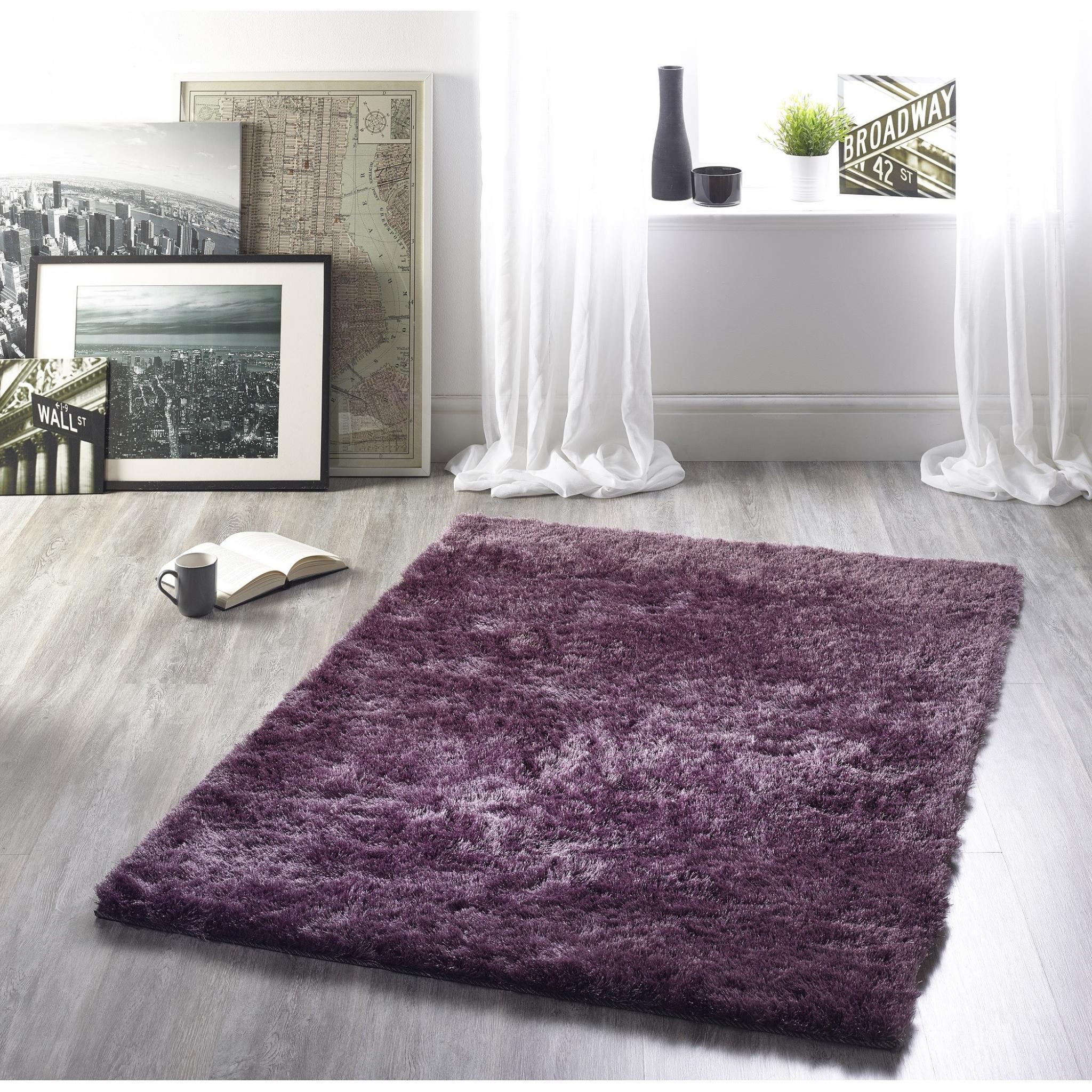 Ultimate Comfort Aubergine High Pile Shaggy Rug in various sizes and shapes 