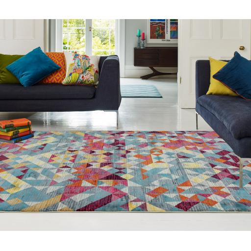 Amelie Modern Art Abstract Geometric Painterly Designs Colourful Multi Rugs