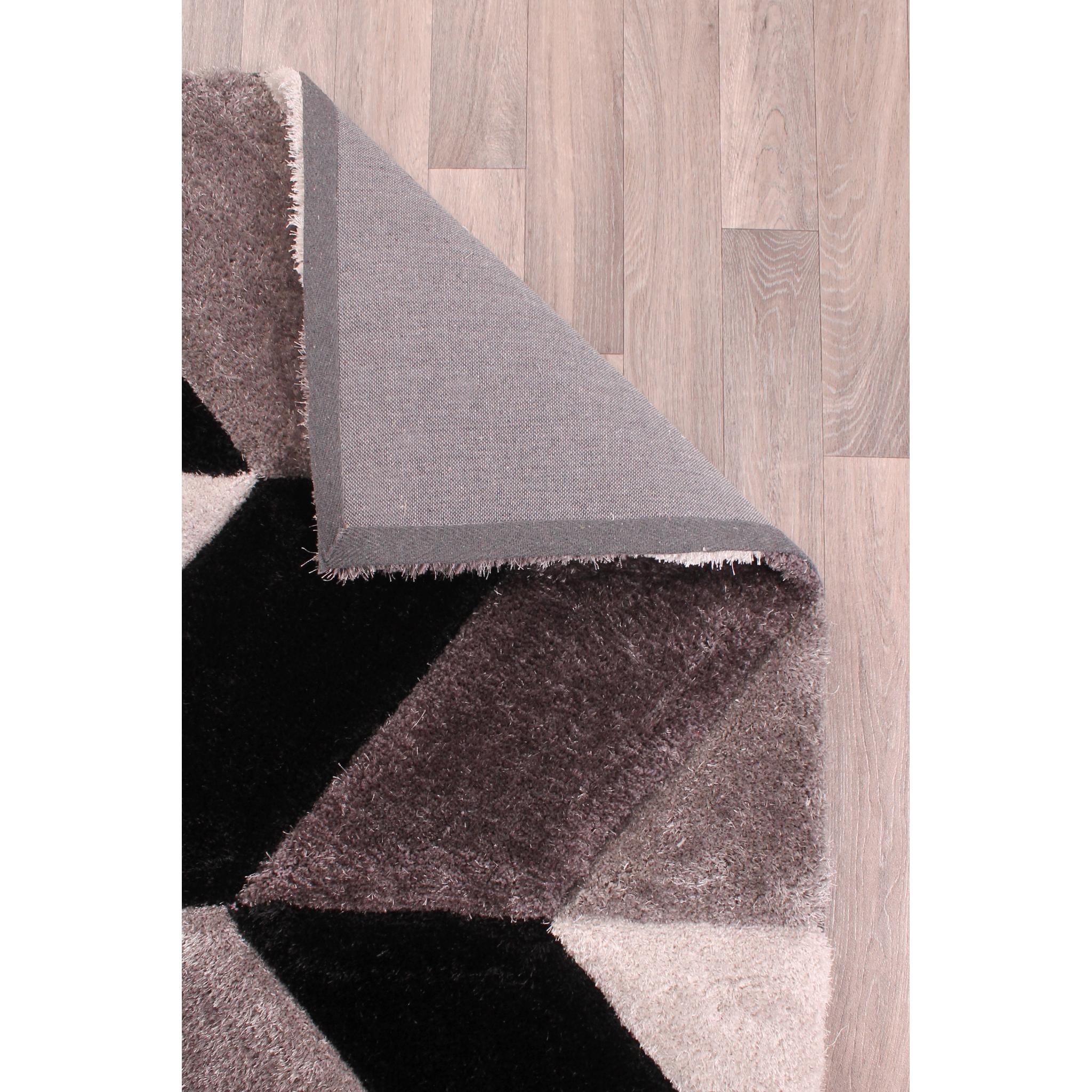 Blazon Modern 3D Hand Carved Geometric Shaggy Super Soft Rug in Blush
