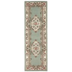 Aubusson Origins Shensi Traditional Wool Round, Hallway, Halfmoon Rug in  Green