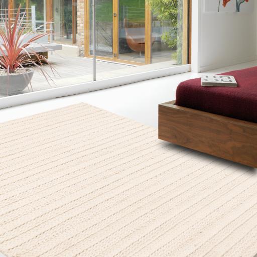 Hand Woven Grayson Indoor Outdoor Rug in Cream, Taupe and Grey