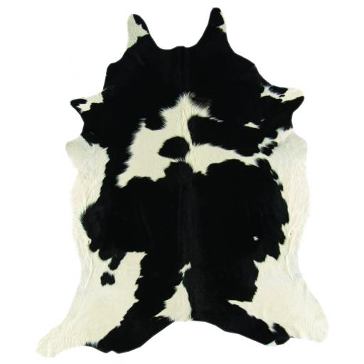 Rodeo Cowskin 100% Leather Rug in Black White