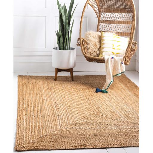Hand Woven Jute Braided 4200 Natural Rectangular Oval and Circle Rug