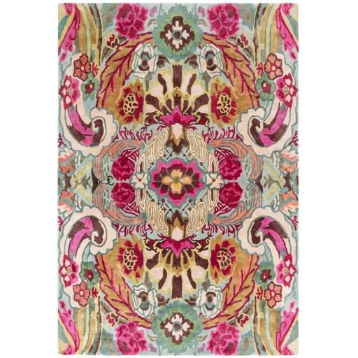 Katherine Carnaby Historia Hand Tufted Floral Vibrant Multi Colours Viscose Silky Rug