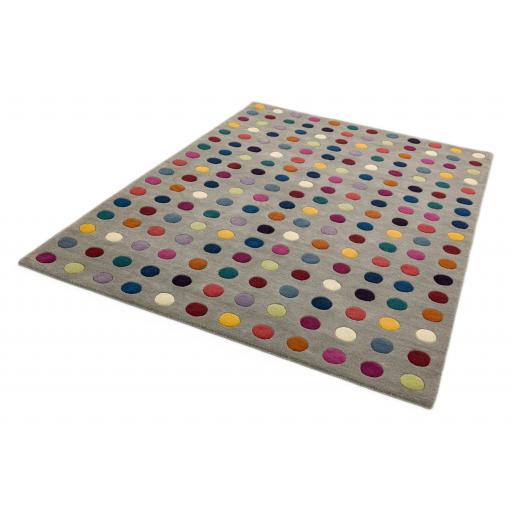 Funk Spotty Hand Tufted Wool Multi Coloured Rug Hall Runner Round