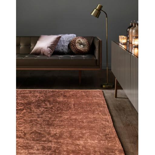Zehraya Premium Quality Soft Velvety Modern Traditional Abstract Rug in Rust, Green, Charcoal, Cranberry, Gold