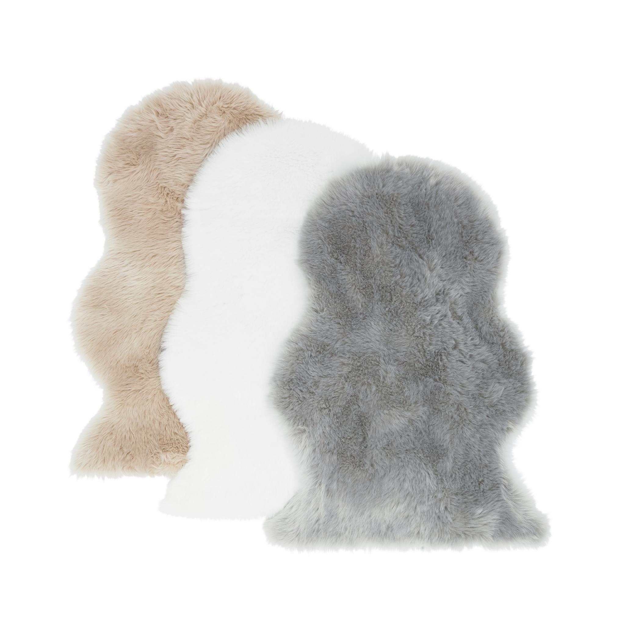 Auckland Luxury Faux Sheepskin Soft Cosy Shaggy Rug Mat in Pink, Silver