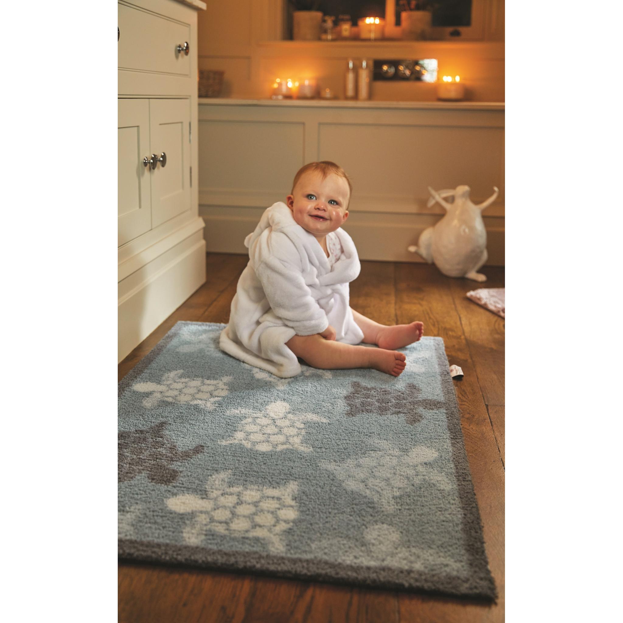Hug Rug Bathroom Washable Plush NonSlip Mat in Sea Turtles Geese and