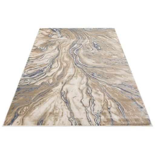 Pollo 110 Modern Abstract Marbled Taupe Grey Rug Runner by Consept Looms