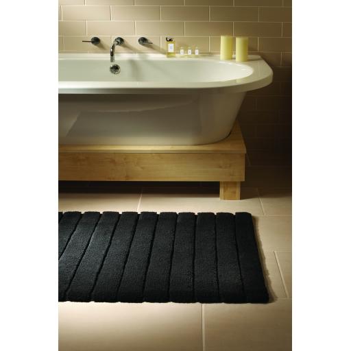 Hug Rug Bamboo Stripe Bathroom Washable Soft Fluffy Plush Mat