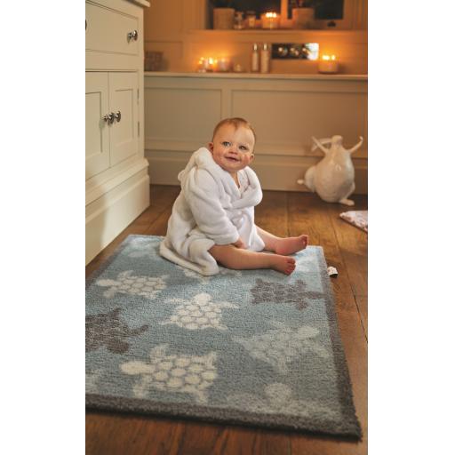 Hug Rug Bathroom Washable Plush Non-Slip Mat in Sea Turtles Geese and Various Patterned