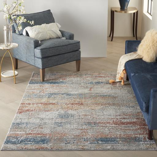 Rustic Textures RUS11 Modern Abstract Rug in Multi Colours