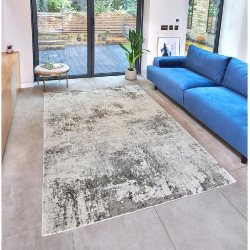 Rossa ROS03 Modern Abstract Rug in Grey