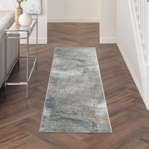 Rustic Textures RUS15 Modern Abstract Rug in Light Grey Blue