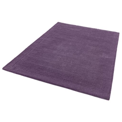 York 100% Wool Rug for Living Room Bedroom Hand Made Modern Plain Bordered Rug in Purple