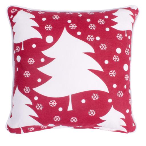 Christmas Trees Soft Cushion in Red 45x45 cm