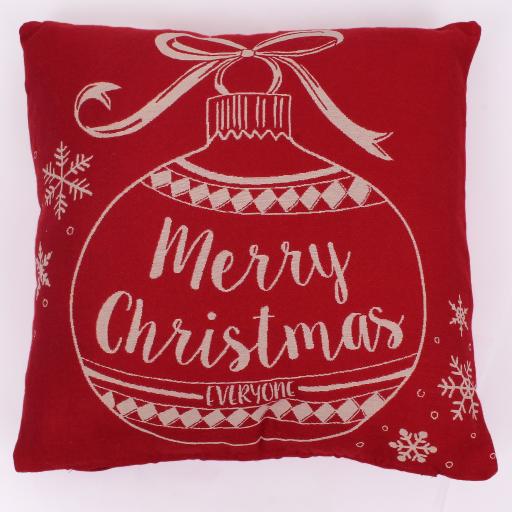 Christmas Bauble Soft Cushion in Red 45x45 cm
