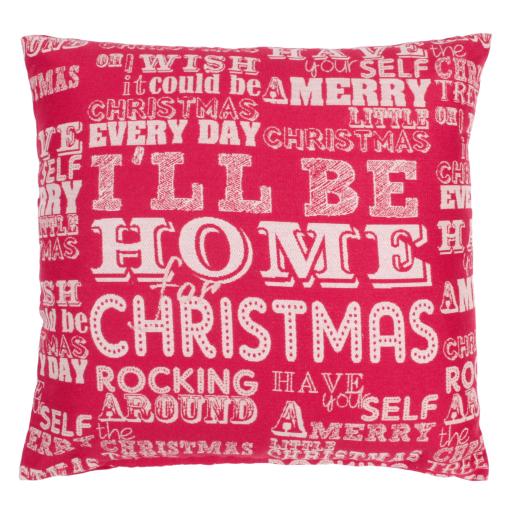 Christmas Songs Soft Cushion in Red 45x45 cm