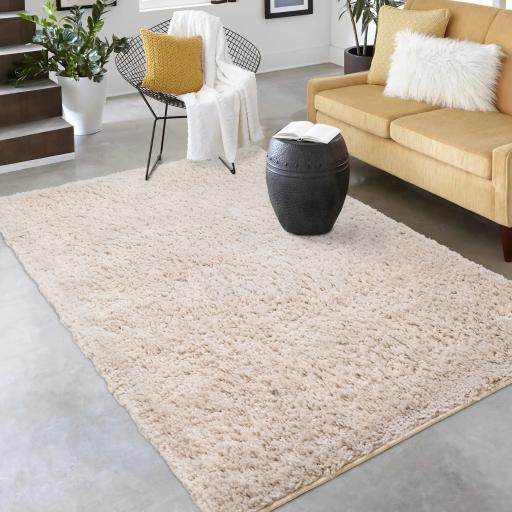 Luxe Cosy Shaggy Rug Modern Living Room Bedroom Soft Silky Cream Large Rug 150x210 cm