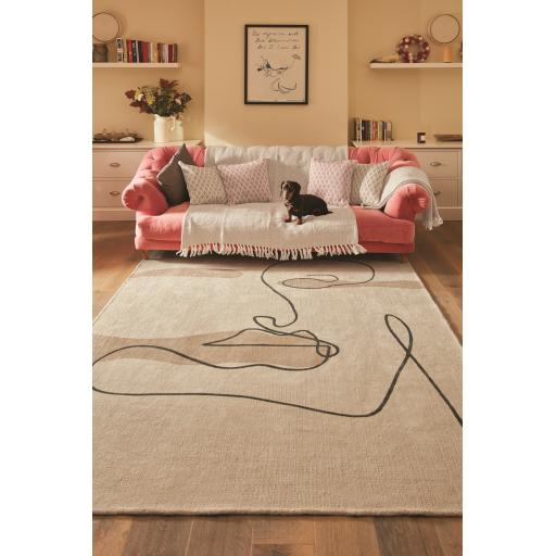 Origins Expression 1 Modern Art Abstract Rug In Natural Multi