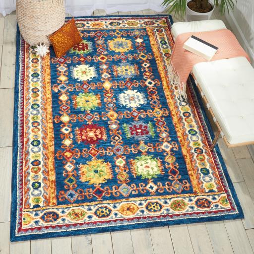 Vibrant Traditional Classic Wool Hand Tufted  Bordered Rug  by Nourison