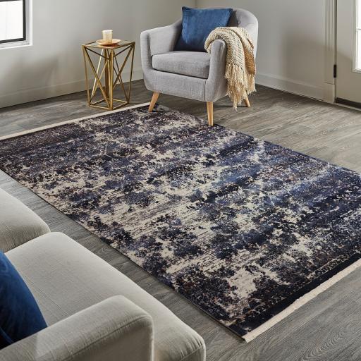 Origins Arabesque Traditional Abstract Fingered Silky Rug in Multi