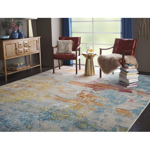 Celestial CES02 Modern Abstract Multi Colours Sealf Rug by Nourison