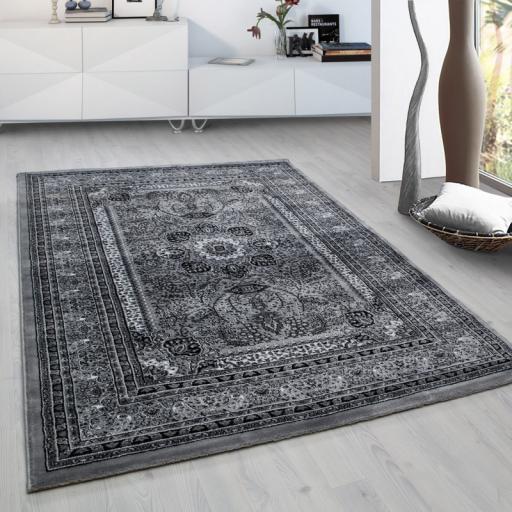 Marrakesh 207 Traditional Oriental Rug for Living Room Bedroom Bordered Classical Beige Grey Rug in Small 80x150 cm (2'6"x5')
