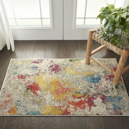 Celestial CES12 Modern Abstract Pictorial Ivory Multicolour Rug by Nourison