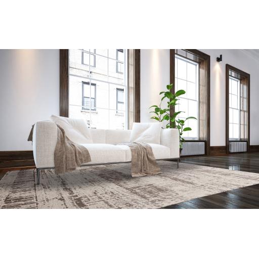 Beau Modern Abstract Rug for Bedroom Living Room Soft Silky Flatweave Rug