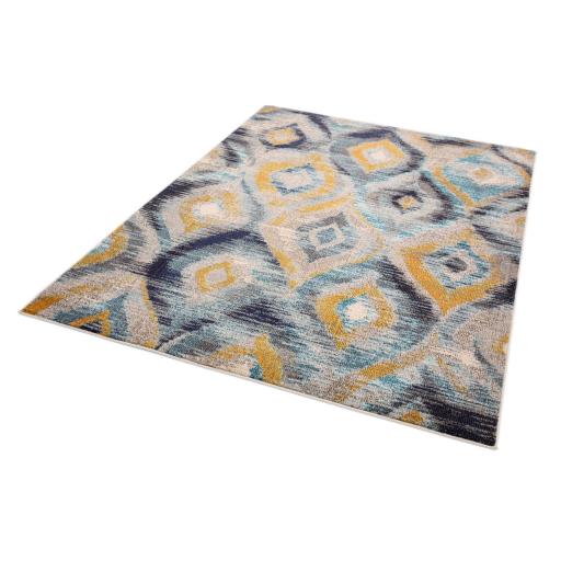 Colores COL09 Abstract Geometric Modern Art Designs X-Large Rug in Blue Multi